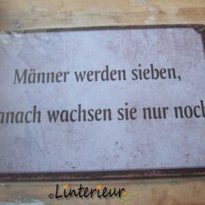 Metaalbord männer werden sieben