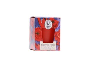 Greenleaf candle cube painted poppy