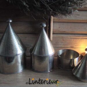 Set potjes met deksel zilverkleur