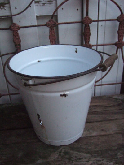 Old enamel bucket