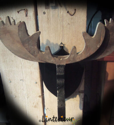 Wooden hanging moose head 2