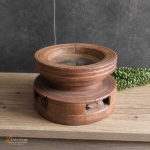 Houten bajini kandelaar