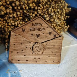 houten envelopje verjaardag