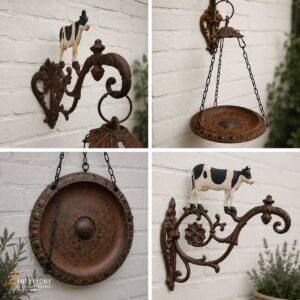 Hanger koe met vogelbad