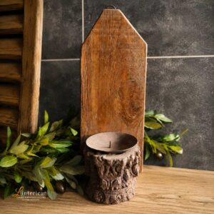 Houten wandkandelaar
