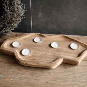 Waxinelichthouder teak hout