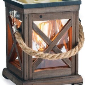Candle warmers Edison geurbrander walnut en rope