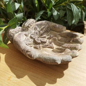 Handvormige Decoratieschaal met Bloem