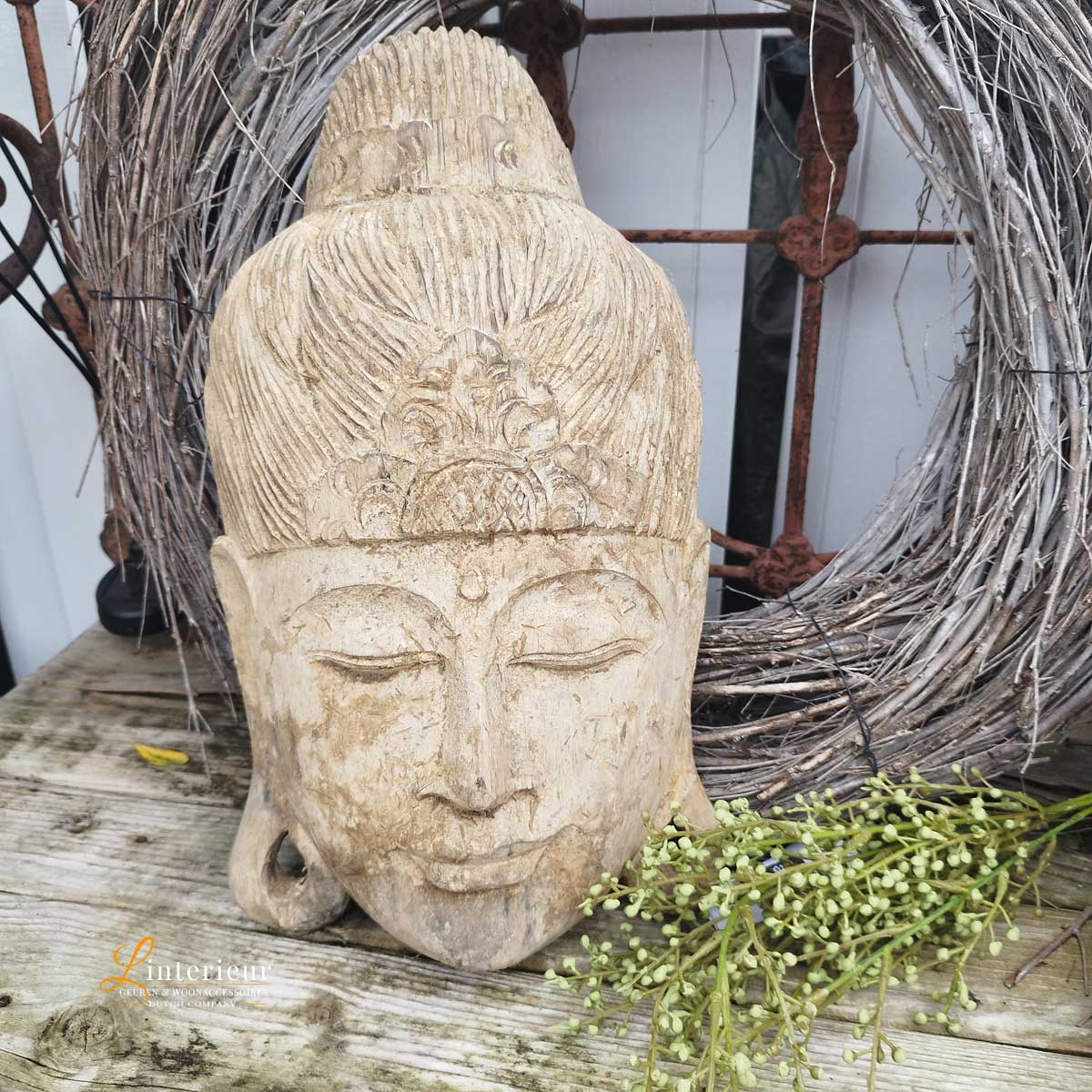 Houten Boeddha Hoofd