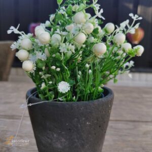 Kunstplantje met Witte Bloemetjes